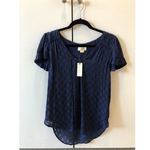Brand new navy blue blouse with tags